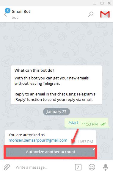 استفاده از جیمیل بات در تلگرام